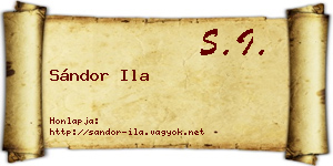 Sándor Ila névjegykártya